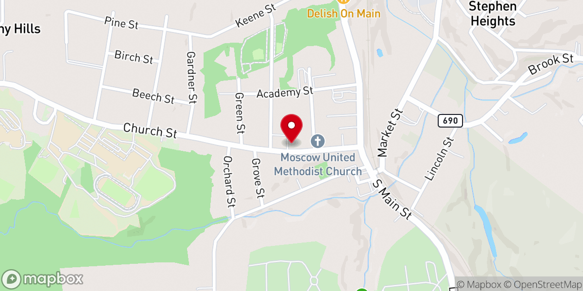 Map showing location of St Catherine's Church