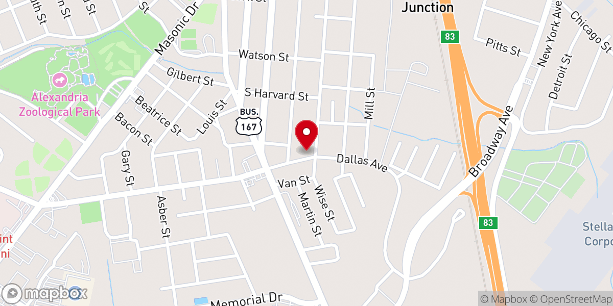 Map showing location of Antioch Apostolic Church