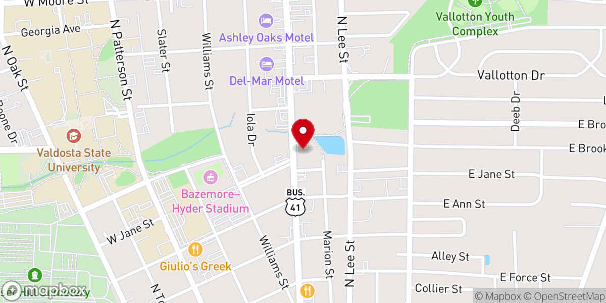 Map showing location of Eastside Church of Christ