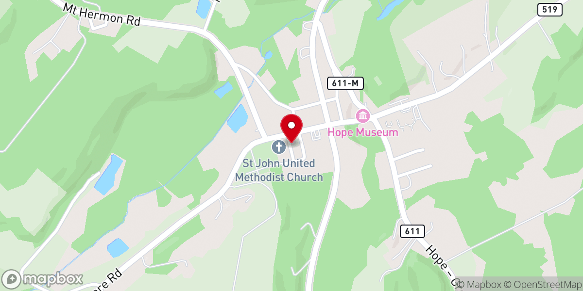 Map showing location of Hope Methodist Church