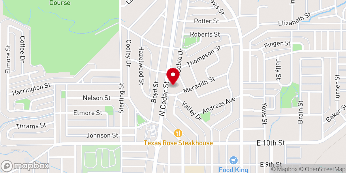 Map showing location of First United Pentecostal Church