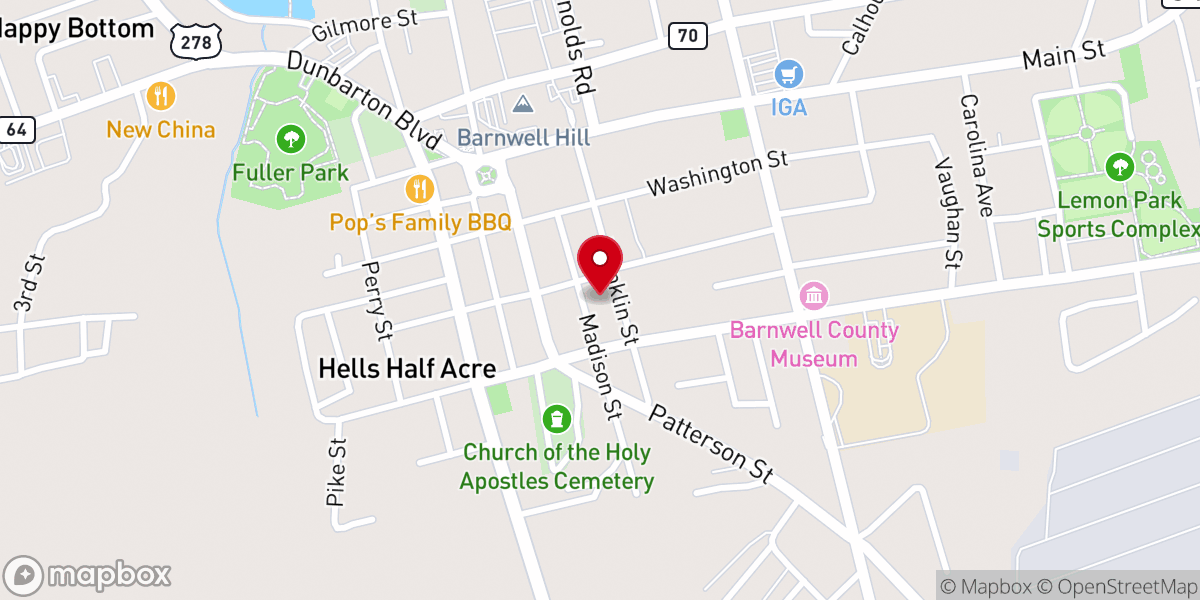Map showing location of St Andrews Church