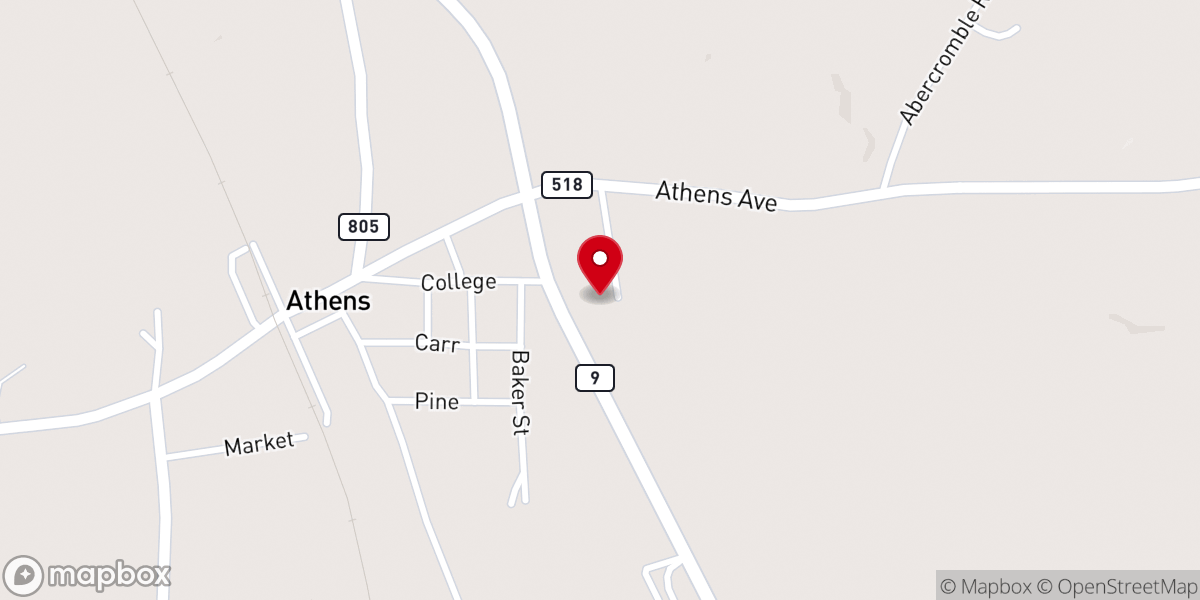 Map showing location of Mt Olive Christian School