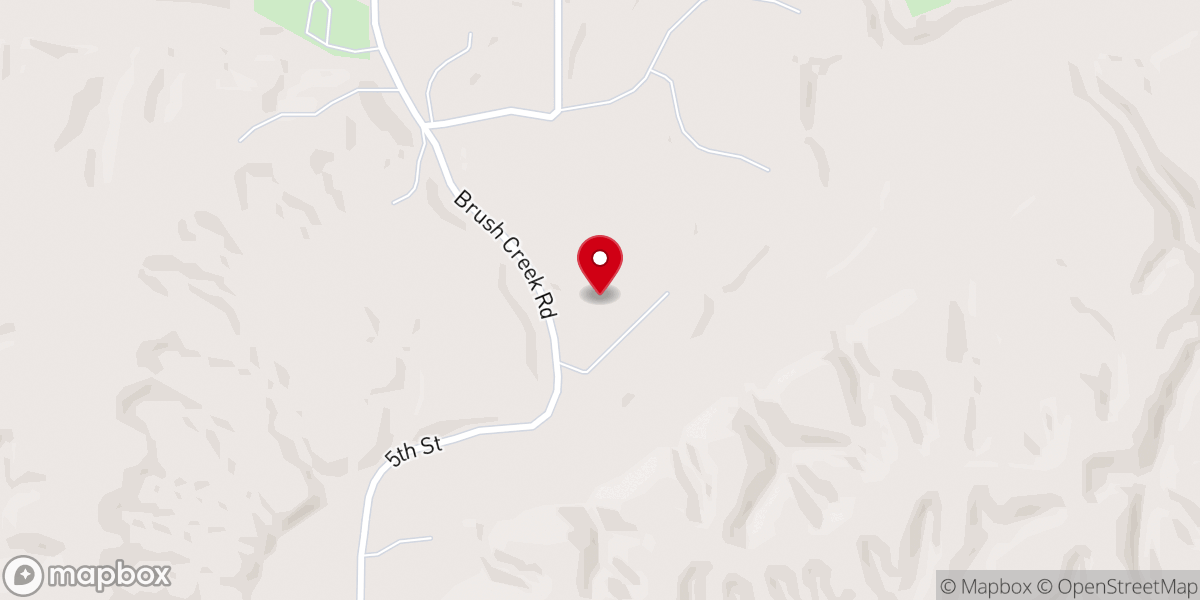 Map showing location of Brush Creek Church