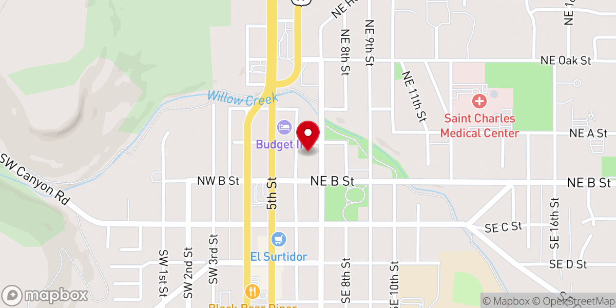 Map showing location of First Baptist Church of Madras