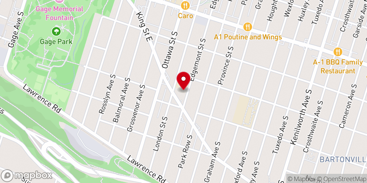 Map showing location of St. John the Baptist Roman Catholic Church