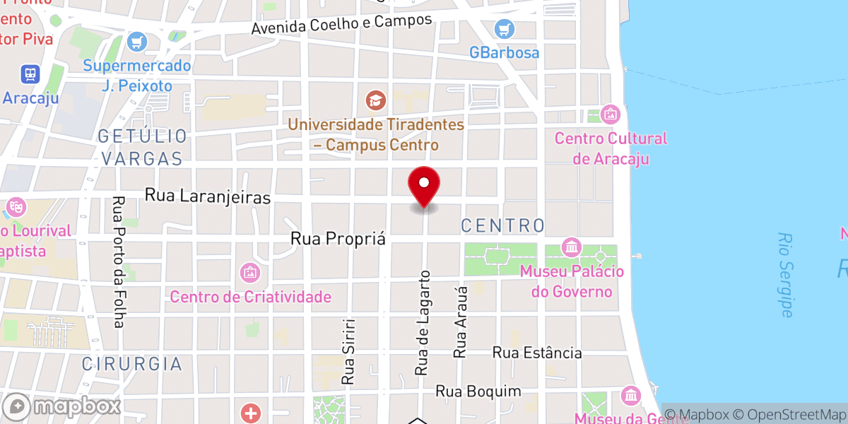 Map showing location of Primeira Igreja Batista de Aracaju