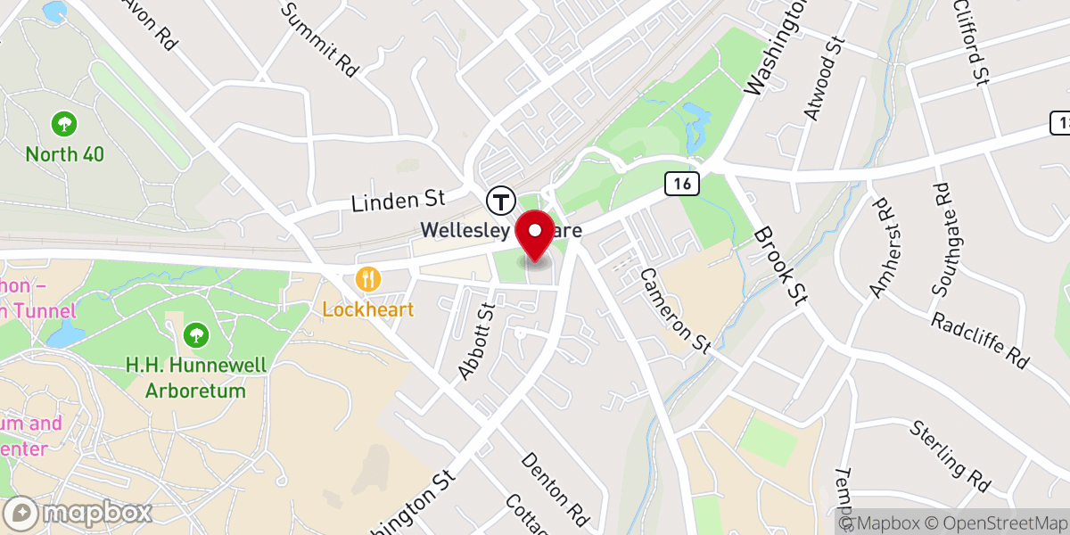 Map showing location of Wellesley Congregational (Village) Church
