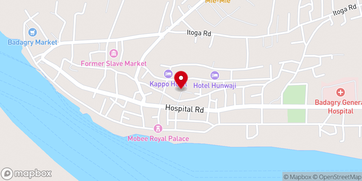 Map showing location of First Baptist Church,Badagry