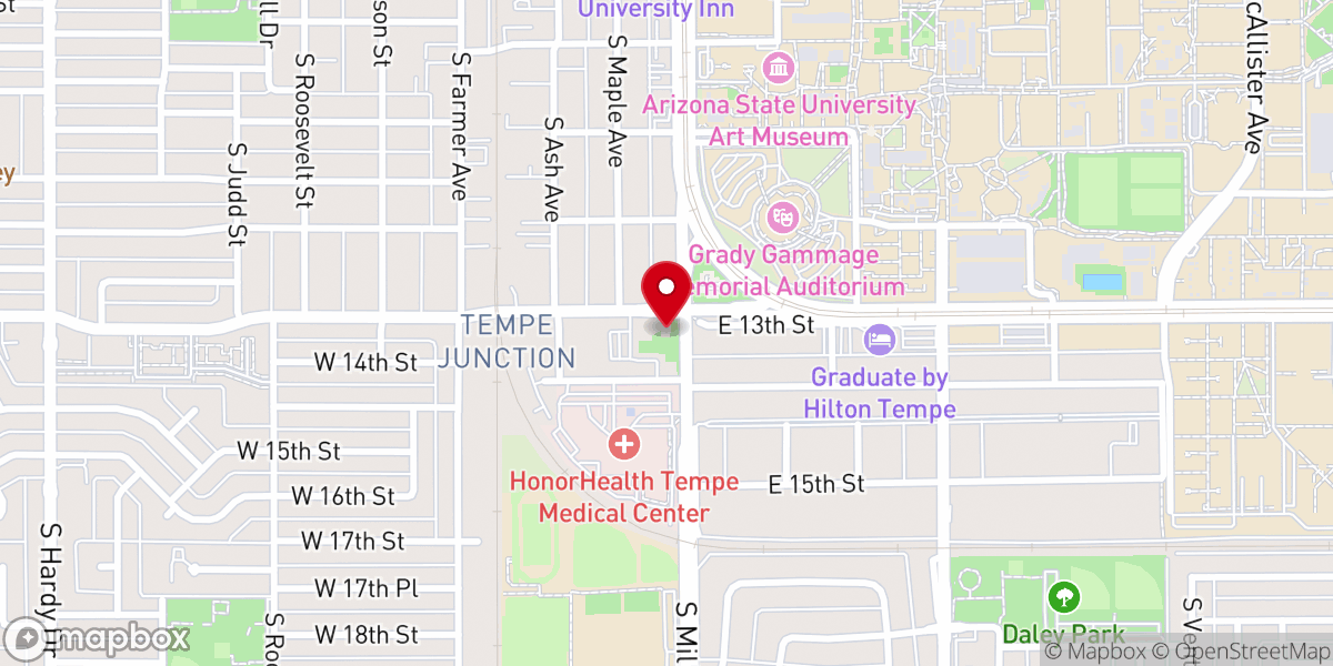 Map showing location of Church on Mill