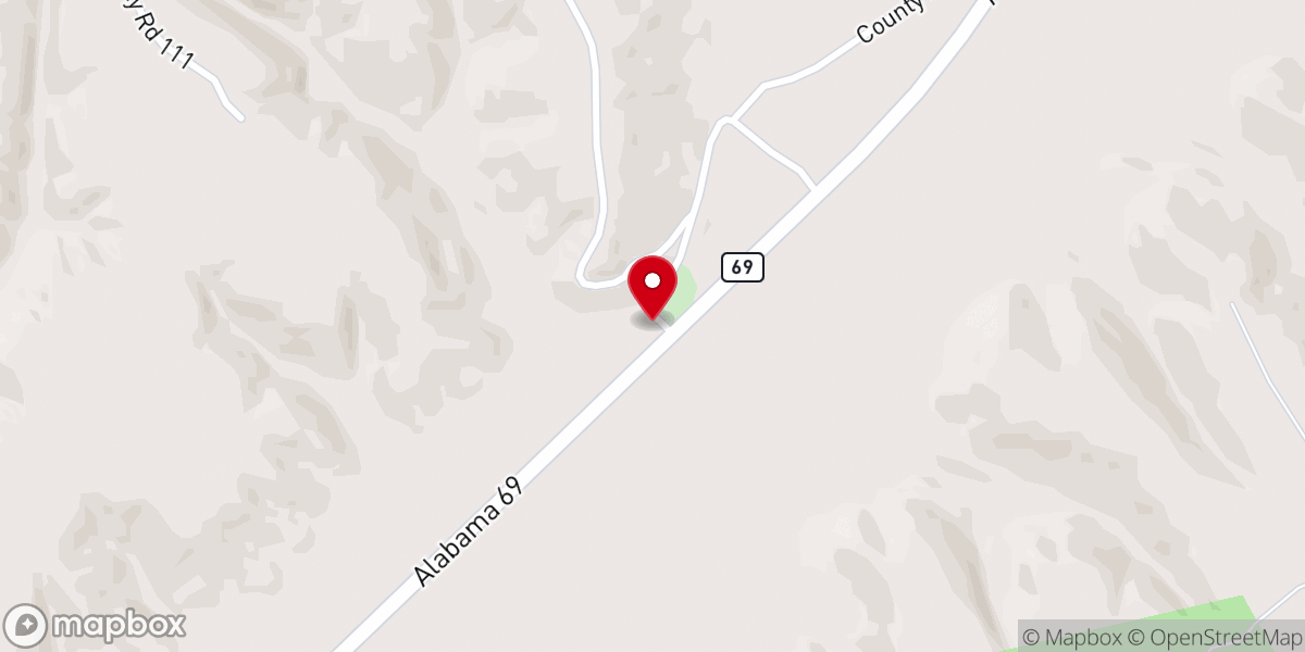 Map showing location of Dorseys Creek Primitive Baptist Church