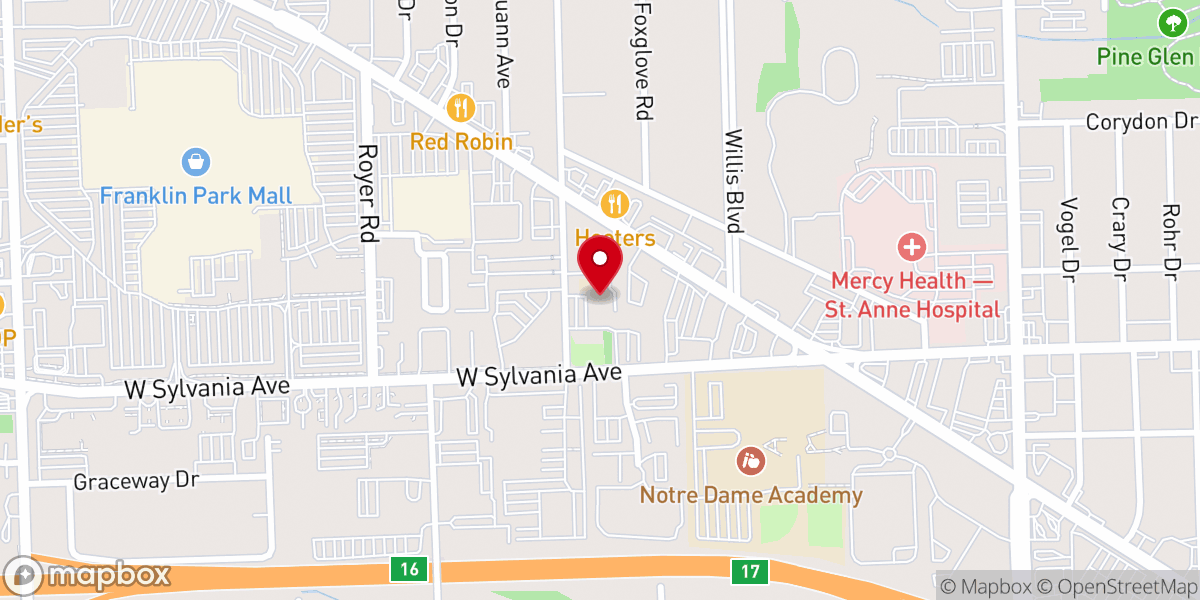 Map showing location of Christ the King Catholic Church