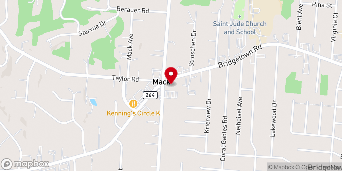 Map showing location of Oak Hills United Methodist Church