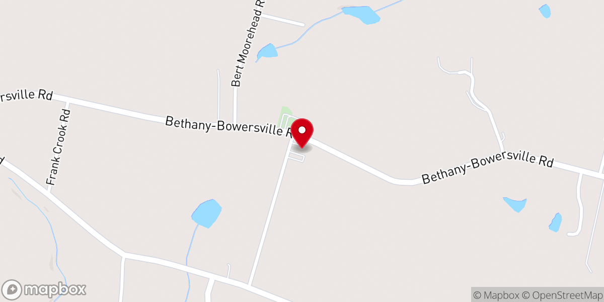 Map showing location of Bethany Freewill Baptist Church