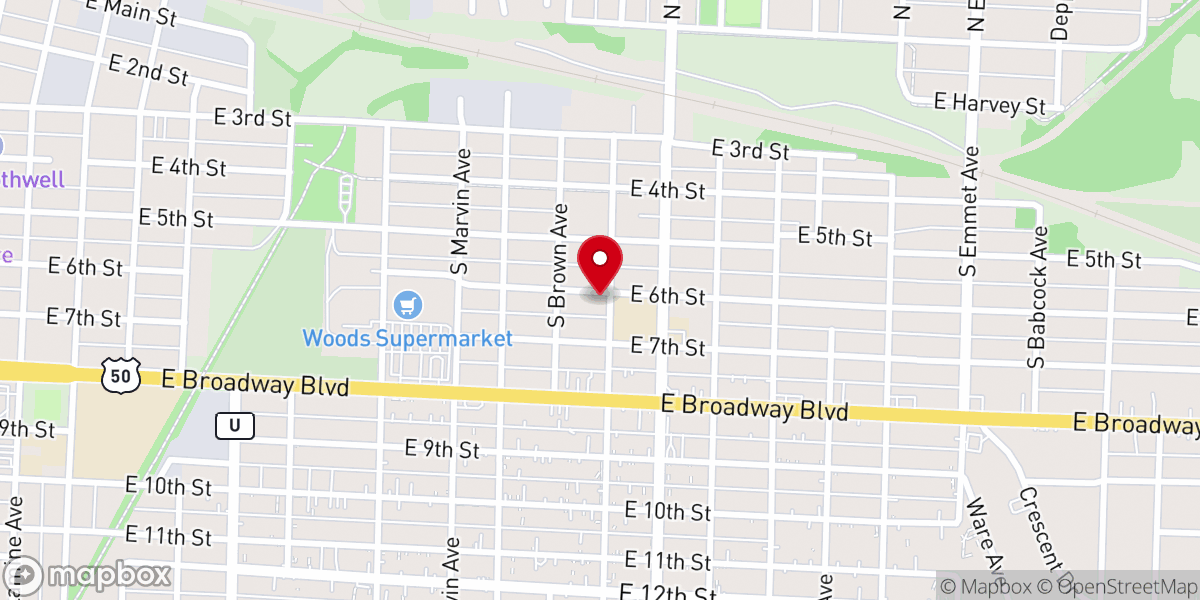Map showing location of Primera Iglesia Bautista