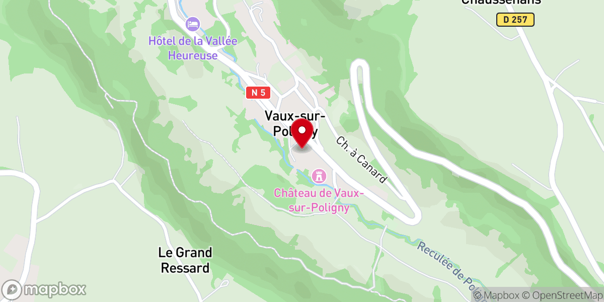 Map showing location of Prieuré de Vaux-sur-Poligny
