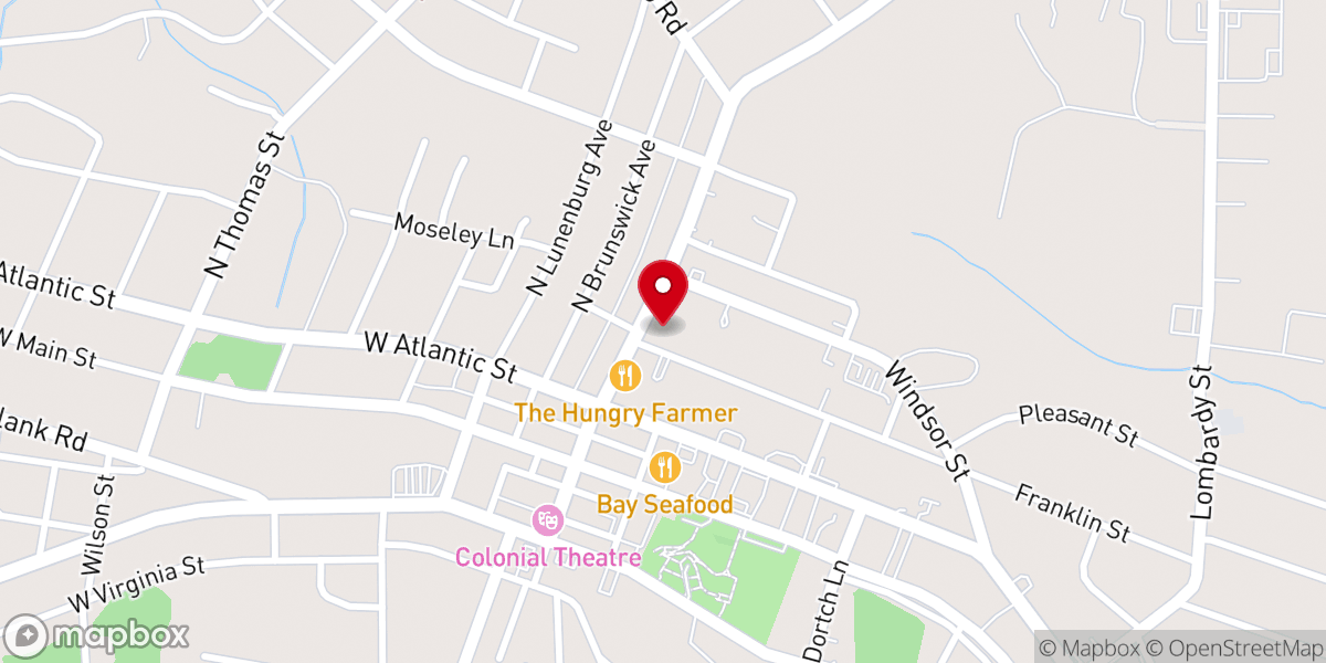 Map showing location of South Hill Methodist Church