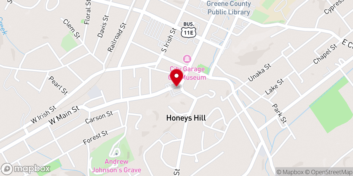 Map showing location of Calvary Chapel Church Greeneville