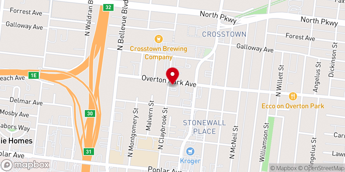 Map showing location of Memphis Tennessee Assembly Hall of Jehovahs Witnesses