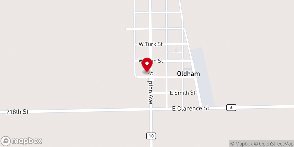 Map showing location of Oldham Lutheran Church-ELCA
