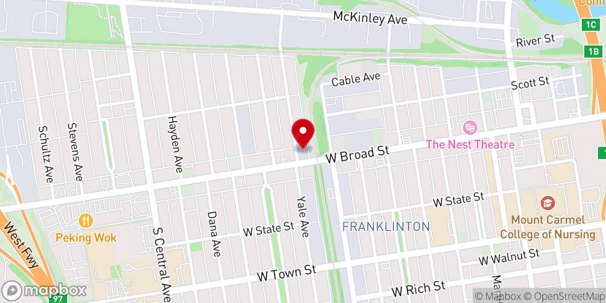 Map showing location of Franklinton Community of Hope Church