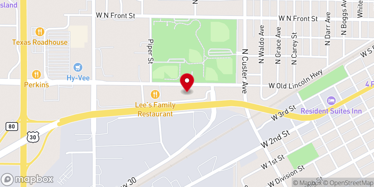 Map showing location of Chancery Office of the Diocese of Grand Island