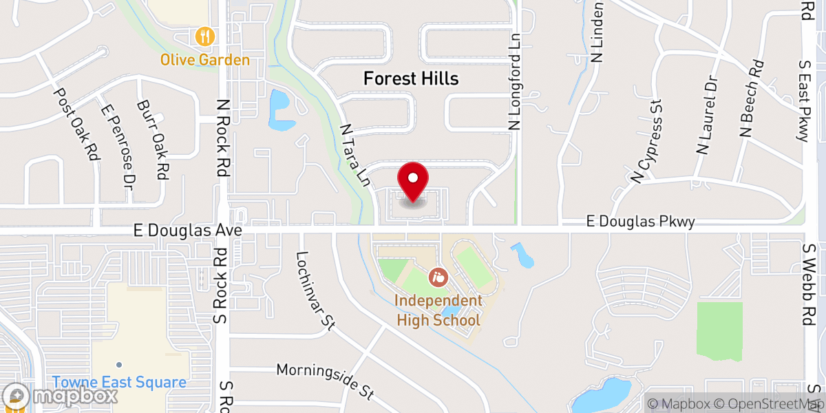 Map showing location of Hillside Christian Church