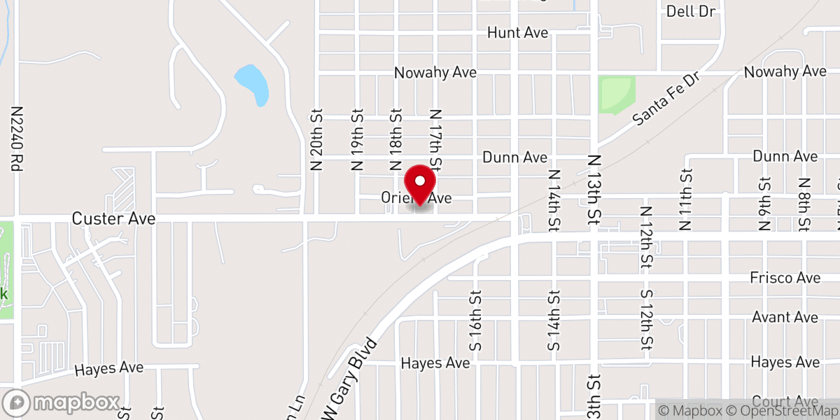 Map showing location of The Avenue (Custer Avenue Baptist Church)