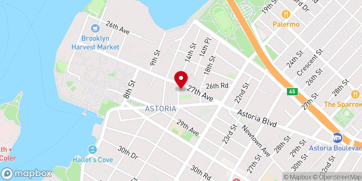 Map showing location of St. George's Episcopal Church, Astoria