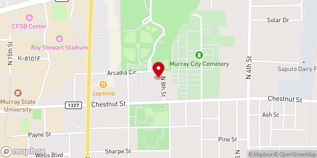 Map showing location of Murray-Calloway County Need Line