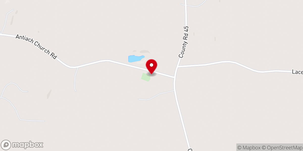 Map showing location of Antioch Cumberland Presbyterian Church