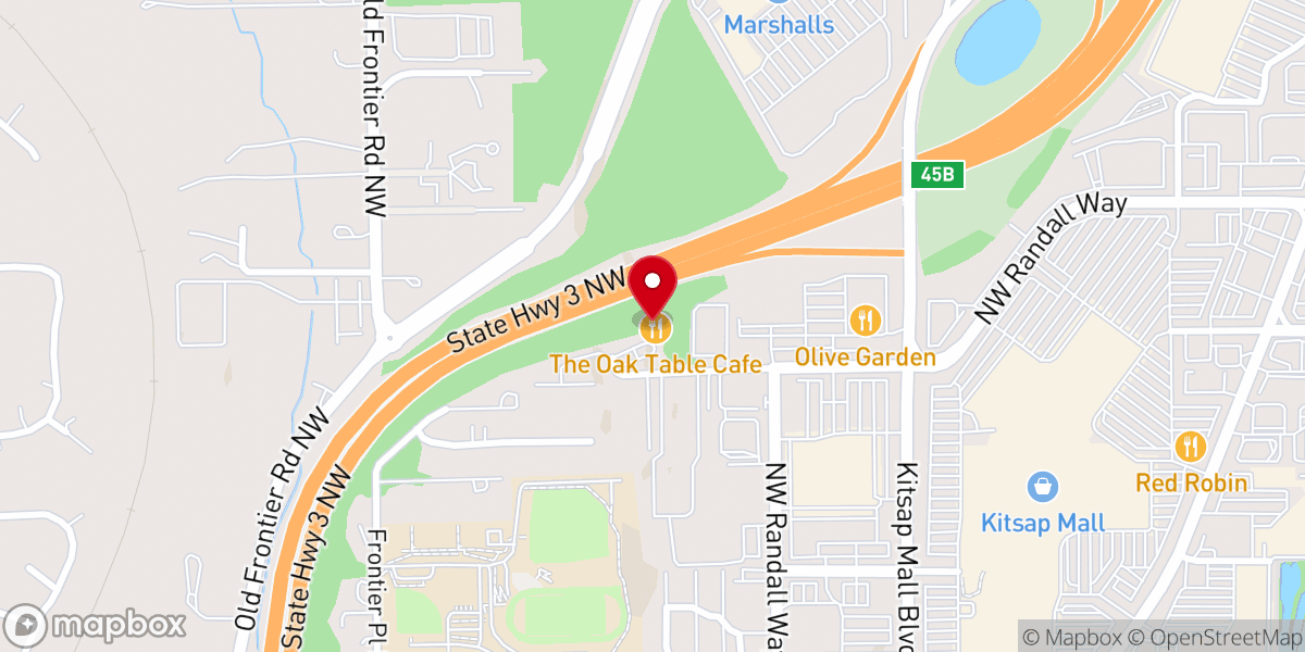 Map showing location of The Oak Table Cafe