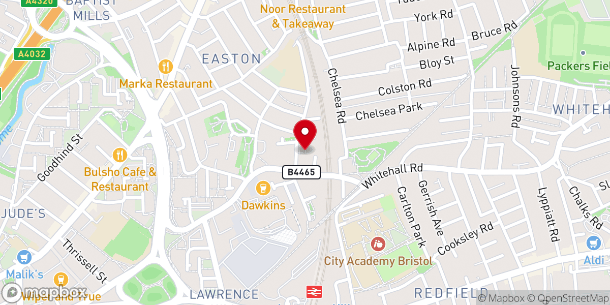 Map showing location of Parish Church of All Hallows