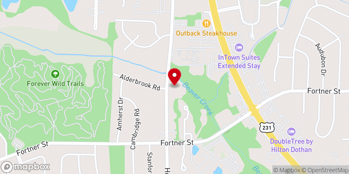 Map showing location of First Church of the Nazarene