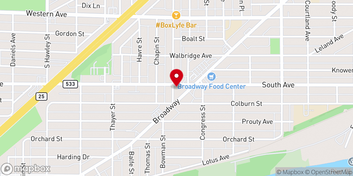 Map showing location of Vision Church