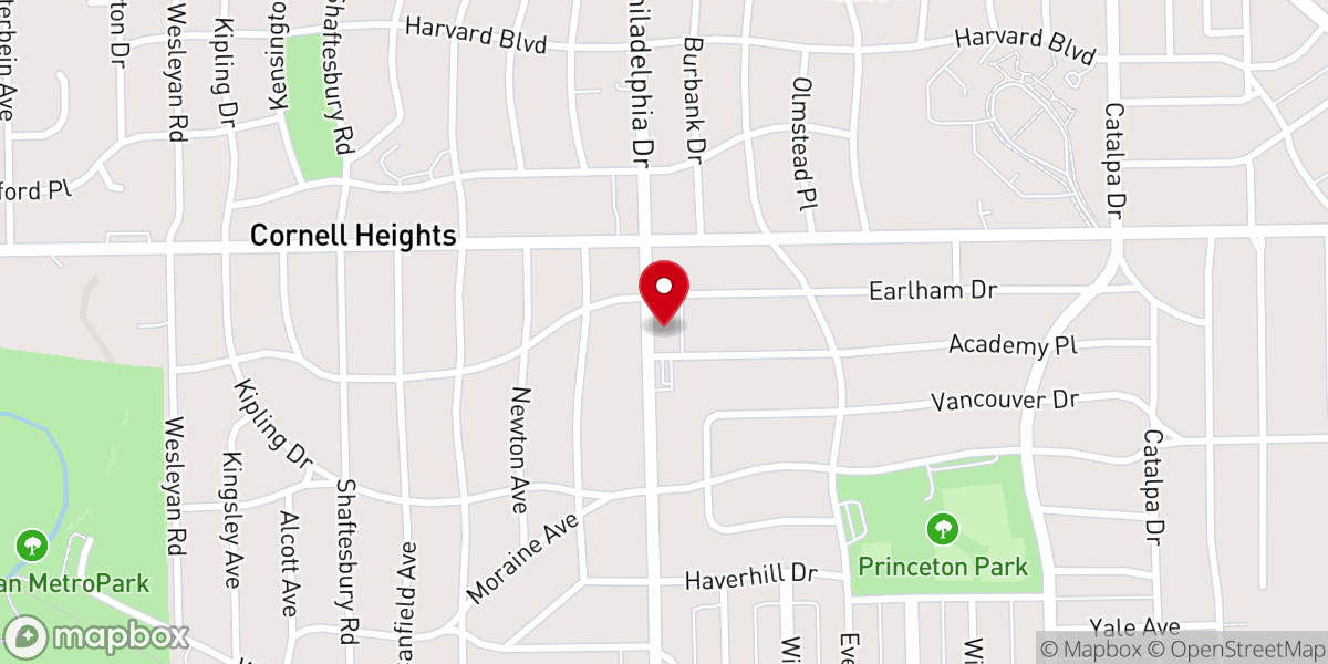 Map showing location of Zion Baptist Church