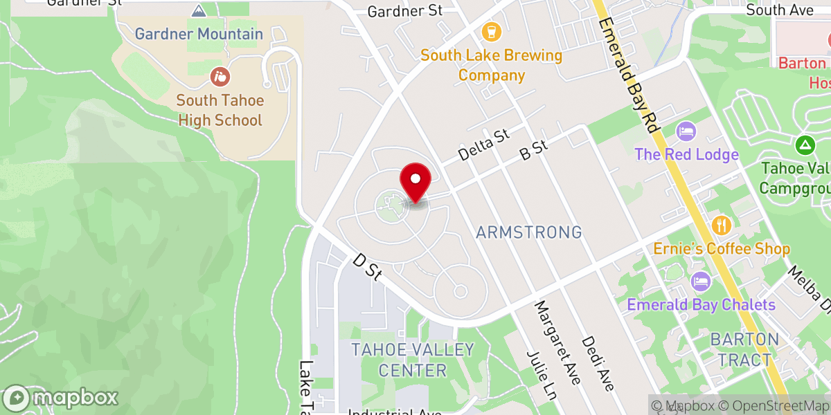 Map showing location of Lake Tahoe Weddings