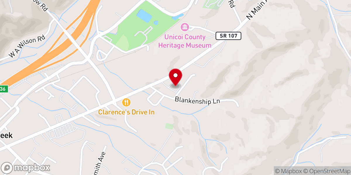 Map showing location of Pentecostal Holiness Church