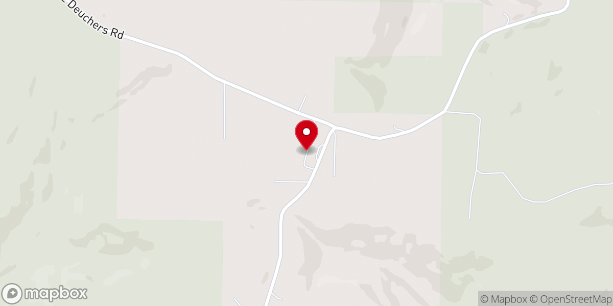 Map showing location of Harvey Flat Church