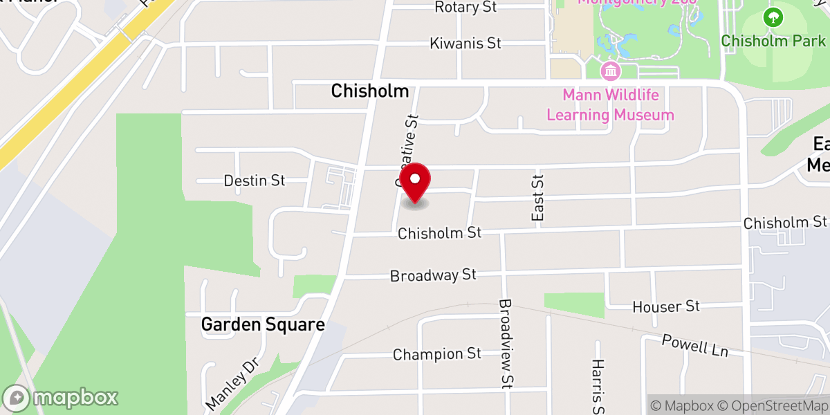 Map showing location of Chisholm United Methodist Church
