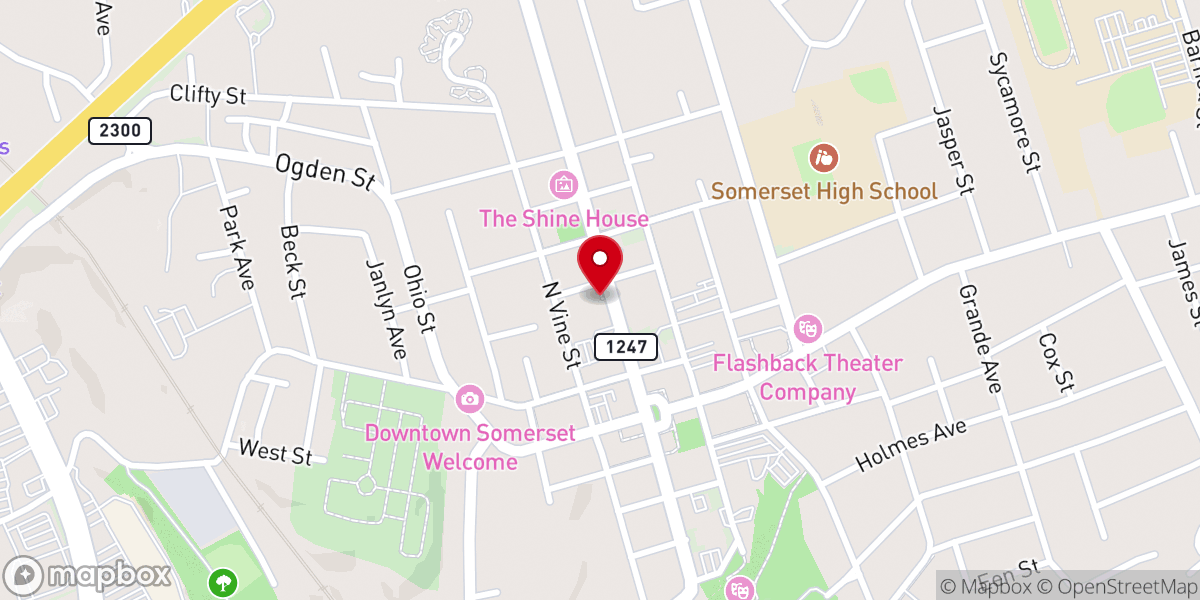 Map showing location of First Baptist Church Of Somerset