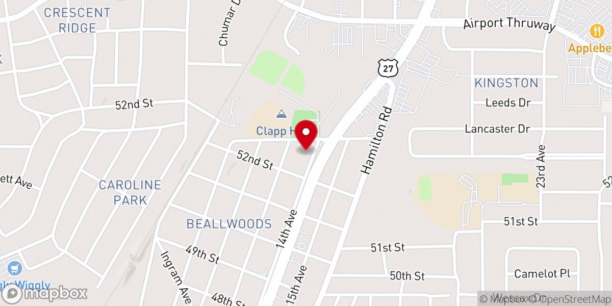 Map showing location of New Providence Baptist Church