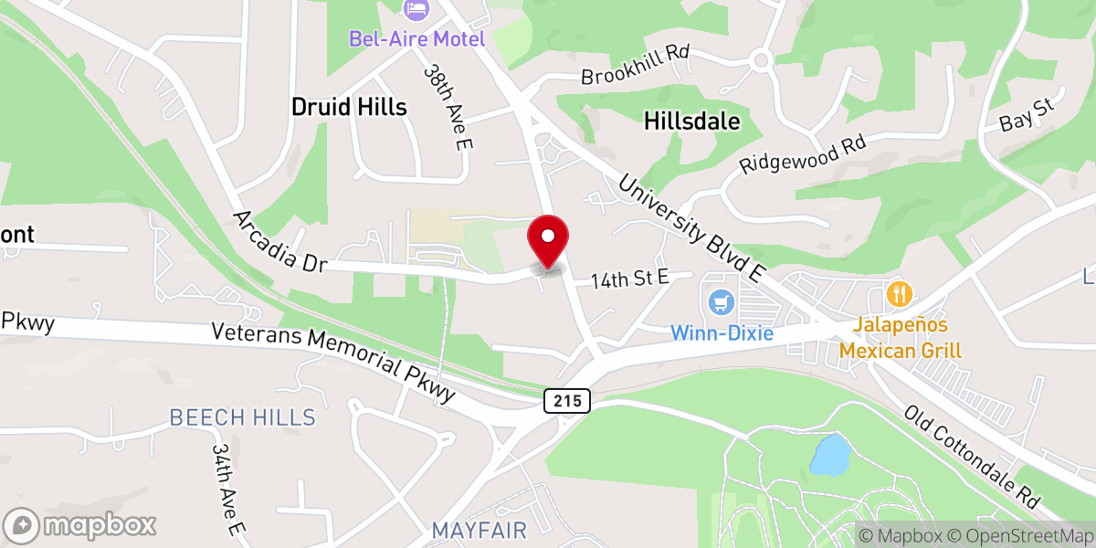 Map showing location of Fellowship Baptist Church