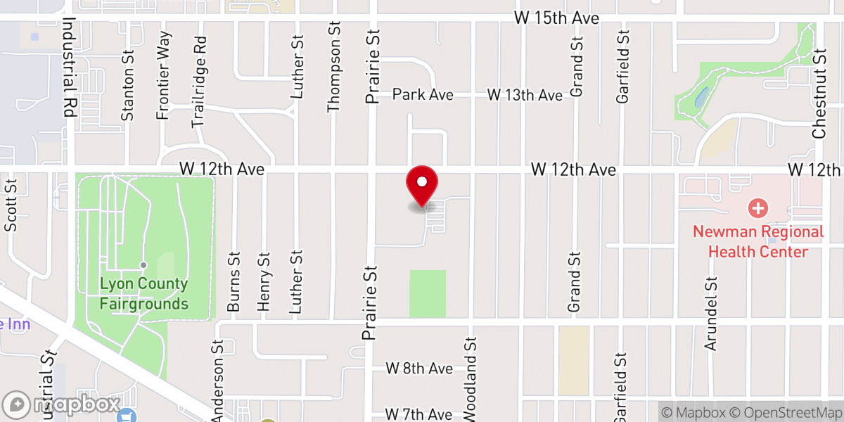 Map showing location of Twelfth Avenue Baptist Church