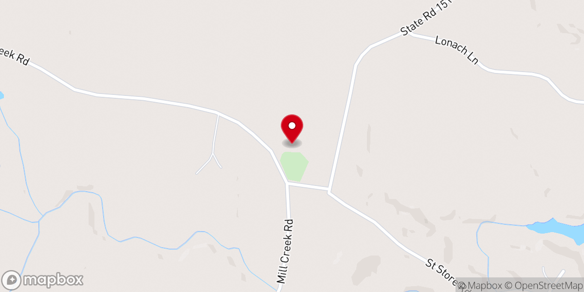 Map showing location of Storys Creek Church