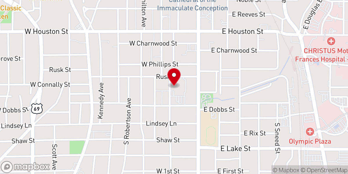 Map showing location of First Presbyterian Church