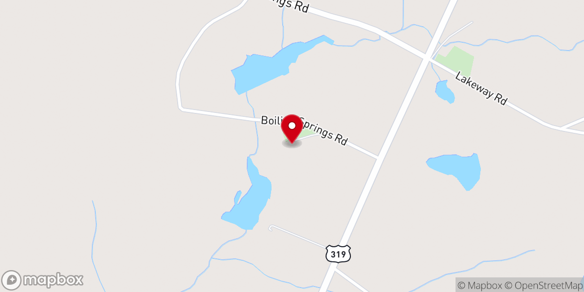 Map showing location of Boiling Springs United Methodist Church