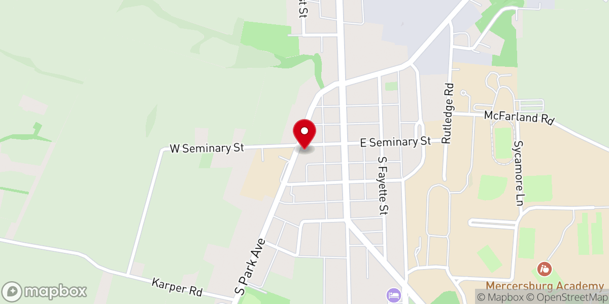 Map showing location of Presbyterian Church