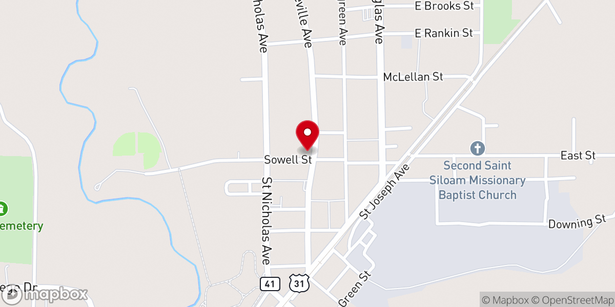 Map showing location of Cornerstone Church of God