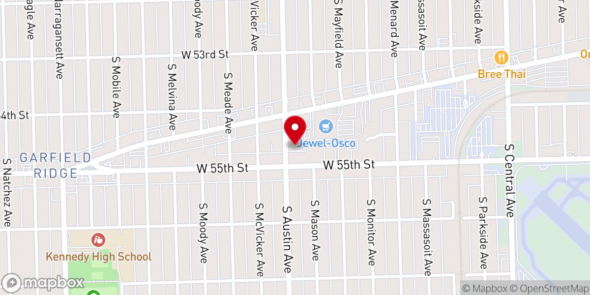 Map showing location of Iglesia Pentecostal Unida Hispana Tercera de Chicago